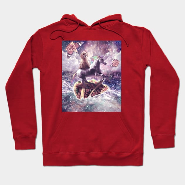 Poodle Riding Unicorn on Taco Hoodie by Random Galaxy